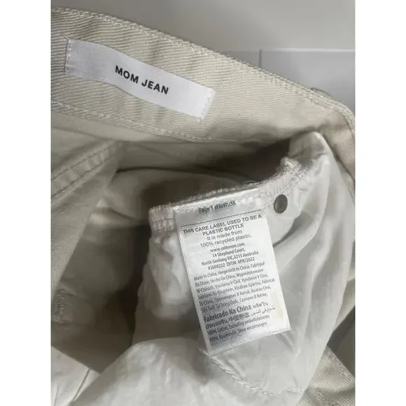 Cotton On Mom Jeans Soft Taupe High Waisted - Size 12 - Picture 8 of 9